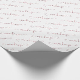 Handskript Namn i chic i Vit ros Guld Presentpapper