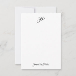 Handskript Namn Monogram Elegant Personlig Anteckningskort