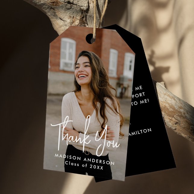 Handskript Photo Studenten Tack Presentetikett (Skapare uppladdad)