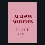 Handskript Rosa & Red Personligt bröllp Bordsnummer<br><div class="desc">Styra dina gäster i stil med dessa handskrivna Rosa och Bordsnummer i Röda Personligt bröllp. Designat med romantisk kalligrafi i mjuk rosa och fet röd, är dessa kort från elegant bord den perfekt som avslutar pekandet för din mottagningsdécor. Anpassa till namn, initialer eller bröllop-datum för ett samordnat utseende som förenar...</div>