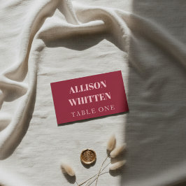 Handskript Rosa & Red Personligt bröllp Placeringskort