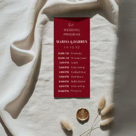 Handskript Rosa & Red Personligt bröllp Program