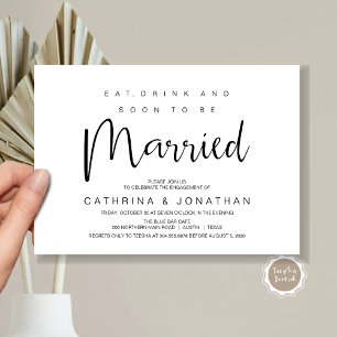 Handskript, svart skript, Förlovningsfest Inbjudningar