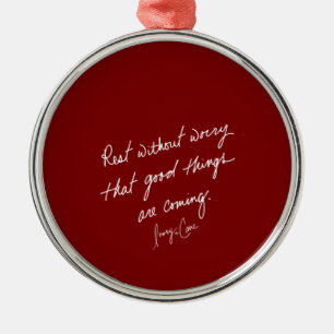 Handskriptad Bra Sak Red Inspirational Julgransprydnad Metall