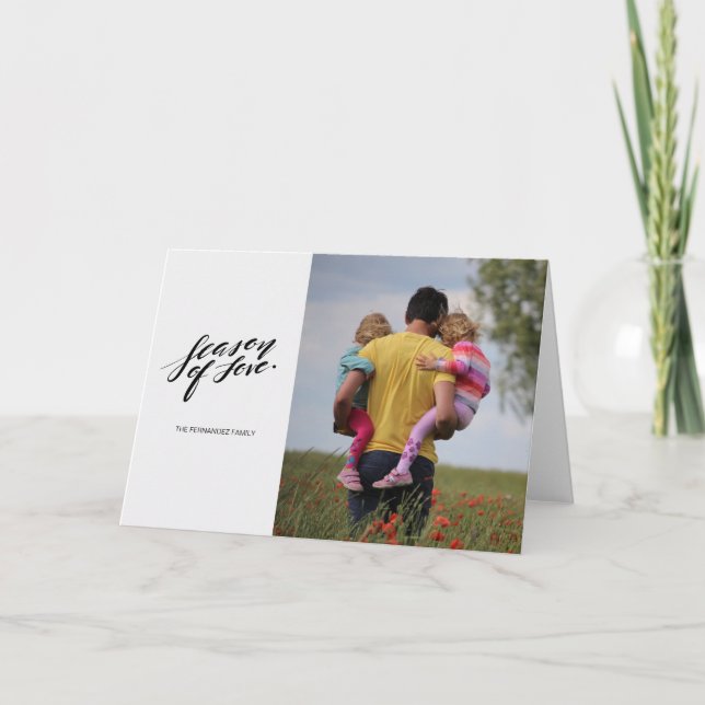 Handskriptsäsongen för hälsningsbevis för kärlek helgkort (Framsida)