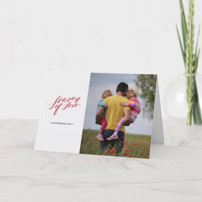 Handskriptsäsongen för hälsningsbevis för kärlek helgkort (Framsida)