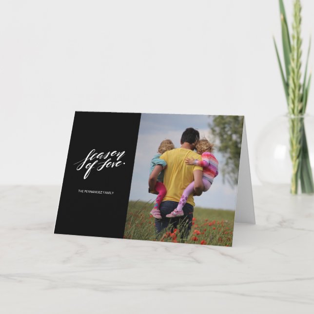 Handskriptsäsongen för hälsningsbevis för kärlek helgkort (Framsida)