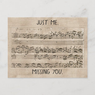 Handskriven 1700s Music Composition Fugue Bach Vykort