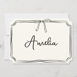 Handskriven anpassad namn chict modernt brevkort inbjudningar