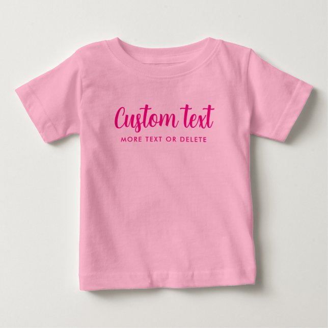 Handskriven anpassad text fotomal pink t shirt (Framsida)