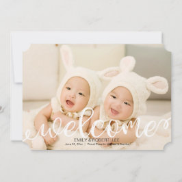 Handskriven Baby Birth Photo Anouncement Meddelande