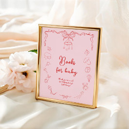 Handskriven Baby Shower, Flickböcker För Bebis Poster