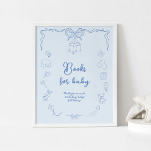 Handskriven Baby Shower, Pojkböcker För Bebis Poster