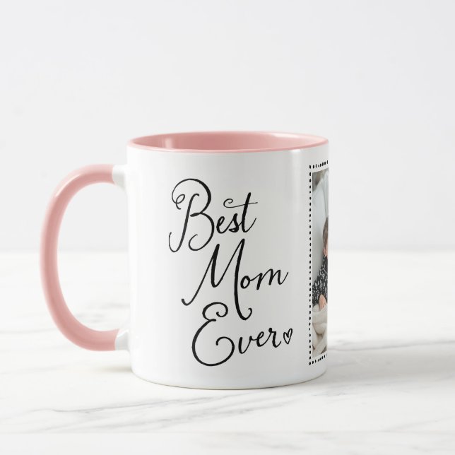 Handskriven Bästa mamman någonsin Foto Kaffe/Te-mu Mugg (Vänster)