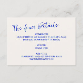 Handskriven blå bläckfisk Ram Bröllop Tilläggskort