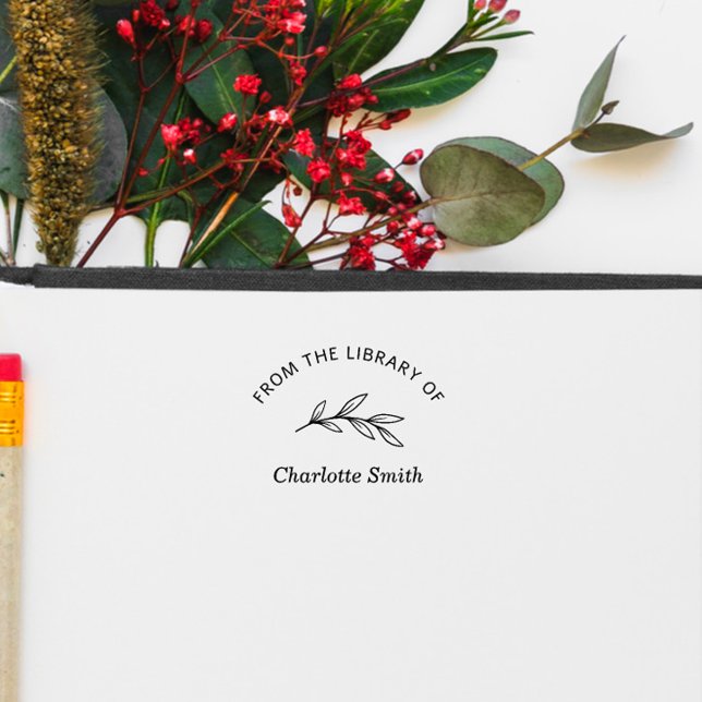 Handskriven Bok från Bibliotek, handdragen Löv Självfärgande Stämpel (Skapare uppladdad)