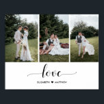 Handskriven Bröllop 3-foto med Kärlek-skript Poster<br><div class="desc">Modern design och elegant utskriven Lägg till ditt eget Kärlek-skript Handskrivet anpassat Bröllop 3-foto Poster som kan anpassas med din text. Kolla in Graphic Art Design-arkivet för andra produkter som matchar den här designen!</div>