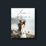 Handskriven Bröllop-foto med Kärlek-skript Canvastryck<br><div class="desc">Den här designen skriver ut Kärlek Handskrivet Anpassat Bröllop-foto-Kanvastryck som kan anpassas med texten. Klicka på knappen "Anpassa" och använda verktyg som är utformat för att ändra mallen. Kolla in Graphic Art Design-arkivet för andra produkter som matchar den här designen!</div>