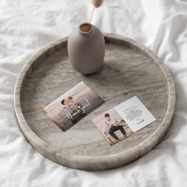 Handskriven Bröllop-fotobudget - tackkort Anteckningskort (Skapare uppladdad)