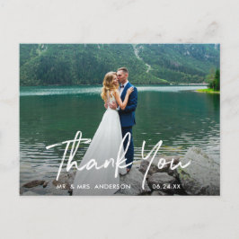 Handskriven bröllopsfototack vykort