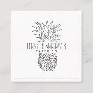 Handskriven Catering för Namnteckning ananas Fyrkantigt Visitkort