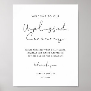 Handskriven ceremoni för opluggad bröllop poster