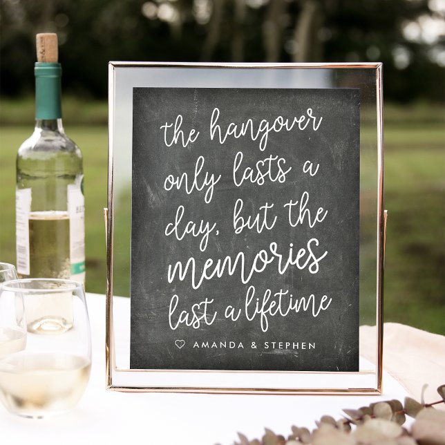 Handskriven Chalkboard Stil Bröllop Hangover-signa Poster (Skapare uppladdad)