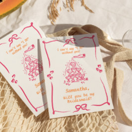 Handskriven Champagne Tower Brudtärna Förslag Inbjudningar