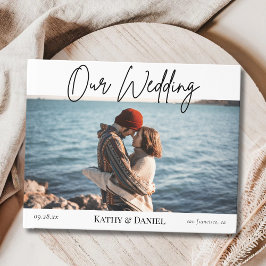 Handskriven Chic för modern Elegant, foto Bröllop Gästböcker