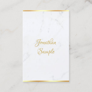 Handskriven Elegant Classy Marble Guld Visitkort