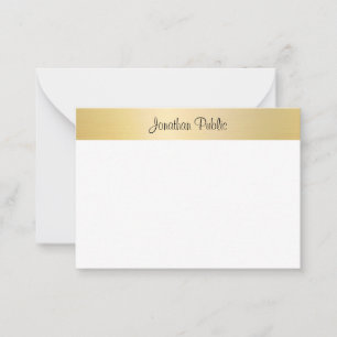 Handskriven elegant Modern Guld White-mall Anteckningskort
