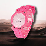 Handskriven Elegant Namn | Pastellns Rosa Snyggt Armbandsur<br><div class="desc">Handskriven Elegant Namn | Pastel Rosa Snyggt Watch | Klassisk | TRENDIG | SNYGGT | Gift. Du kan välja att lägga till ditt namn, namn på en älskad person eller ett speciellt meddelande. Oavsett om det är en hjärtlig gåva till någon som är kär i dig eller en personlig behandling,...</div>