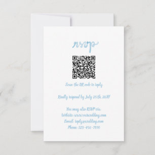 Handskriven enkel, vismisk, blå QR-kod OSA Kort