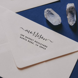 Handskriven familj Namn & Returadress för anpassni Stämpel