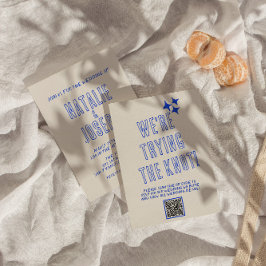 Handskriven färgfull återställande Unik QR-kod Brö Inbjudningar