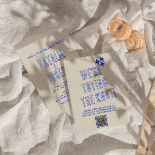 Handskriven färgfull återställande Unik QR-kod Brö Inbjudningar