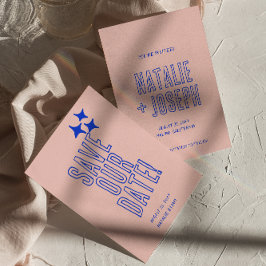 Handskriven färgfull retro fet modern Bröllop Spara Datumet