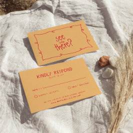 Handskriven färgfull retro fet unikt Bröllop R OSA Kort