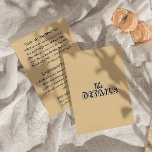 Handskriven färgfull Retro Modern Bröllop-informat Tilläggskort