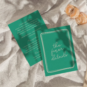 Handskriven färgfull Retro Modern Bröllop-informat Tilläggskort