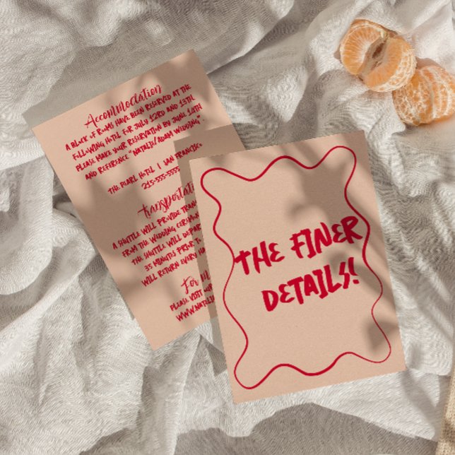 Handskriven färgfull Retro Modern Bröllop-informat Tilläggskort (Skapare uppladdad)