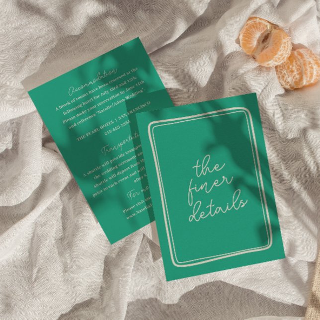 Handskriven färgfull Retro Modern Bröllop-informat Tilläggskort (Skapare uppladdad)