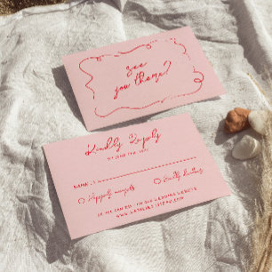 Handskriven, färglös, unik modern Bröllop OSA Kort