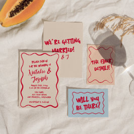 Handskriven färglös vit retro fet Bröllop Inbjudningar