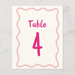 Handskriven fet vågig bröllopsdusch Bordnummer