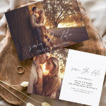 Handskriven fotofil i bröllop spara datum spara datumet<br><div class="desc">Handskrivna budgetkort för Bröllop spara datum som har ett foto på framsidan och baksidan. Korten Save the Date Fall,  Autumn,  Winter,  Vår eller Summer innehåller en modern handskriven typografi med kursiva skript som är elegant,  enkel och modern till använda efter att du har minimalistisk enkel bröllopsdag firande.</div>