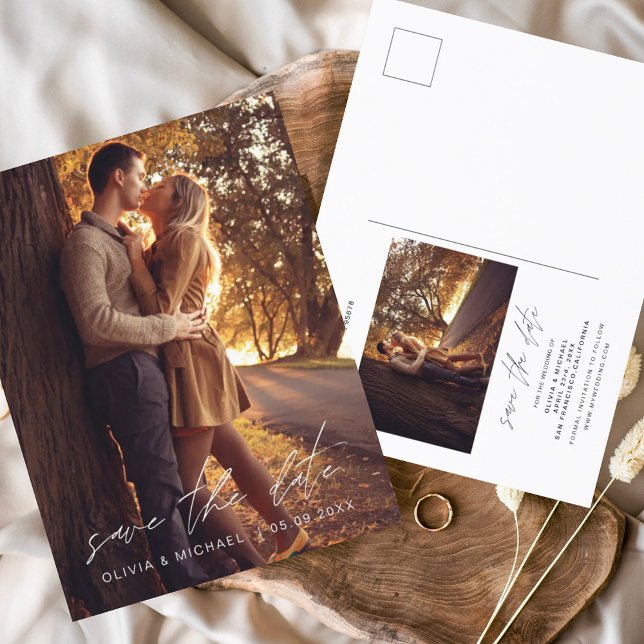 Handskriven fotokopia av Bröllop spara datum Vykort (Skapare uppladdad)