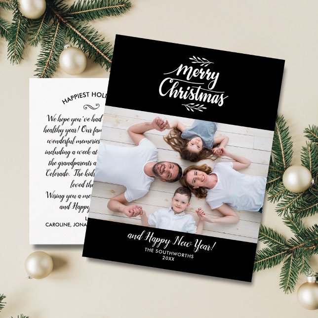 Handskriven fotosvart i God jul-familjen Vykort (Skapare uppladdad)