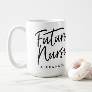 Handskriven framtida sjuksköterska (ditt namn) kaffemugg