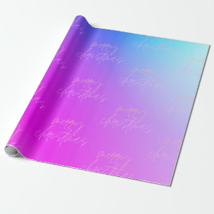Handskriven Glad Jul Kul Gradient Elegant Presentpapper